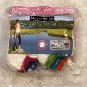 6 Pack No Show Socks No Nonsense, Sizes 4-10